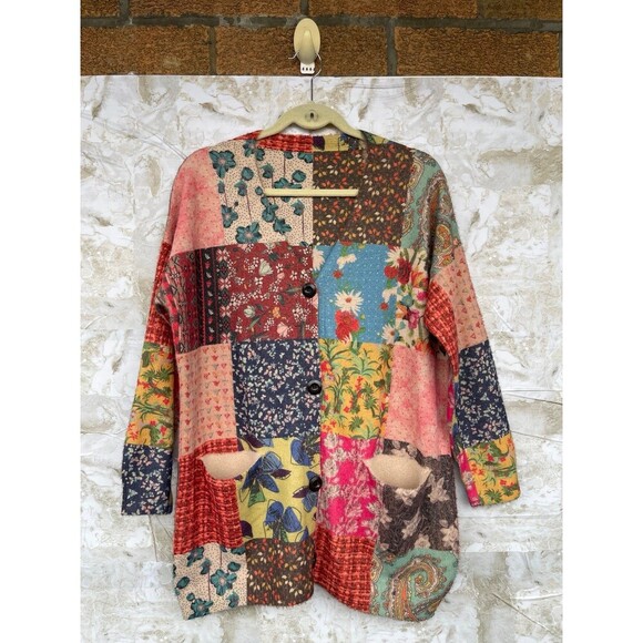 Hippie Dippie Patchwork Cardigan Sweater size medium - Picture 9 of 12